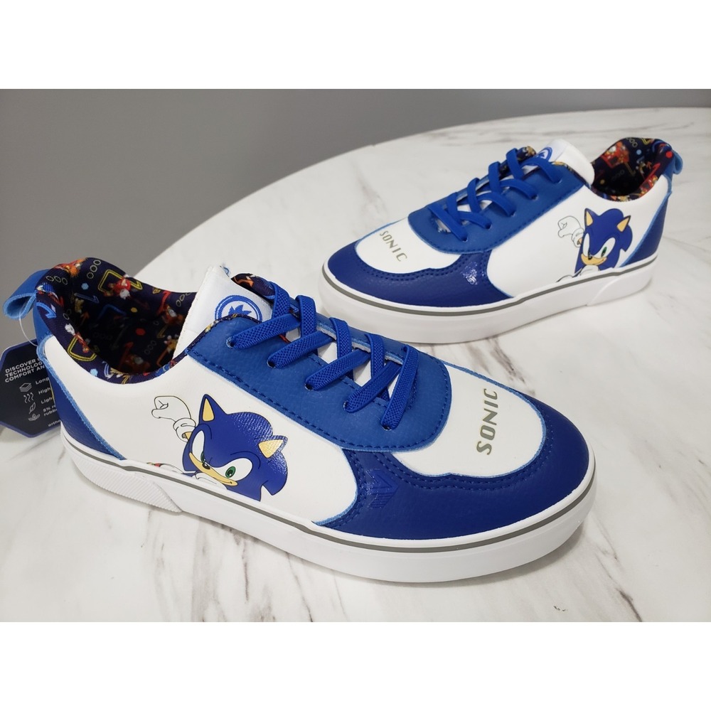 NEW EASY ON / OFF SIZE 3 boys kids Sonic the Hedgehog Big Boys Canvas Sneakers